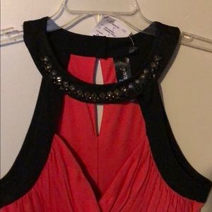 Pink & black mini cocktail dress